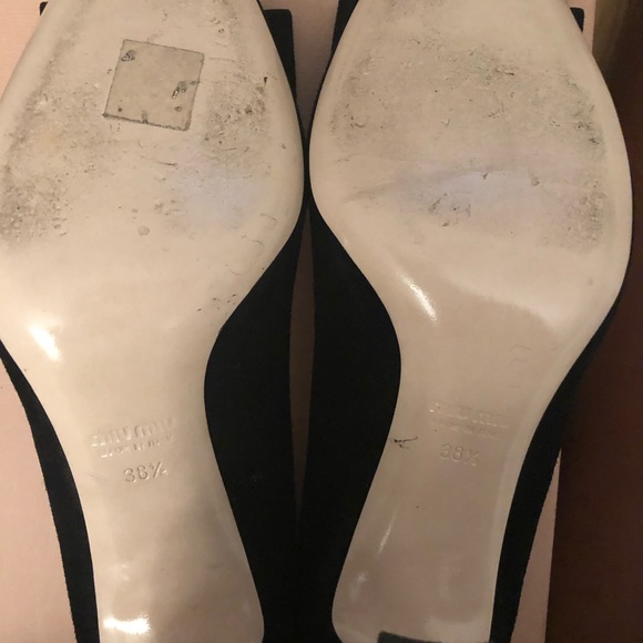 Miu Miu Calzature Donna Black Suede Heels - Picture 5 of 5